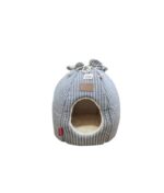 HY05523036 6 Catry Cat House 36 x 36 x 36cm White Lined on Grey
